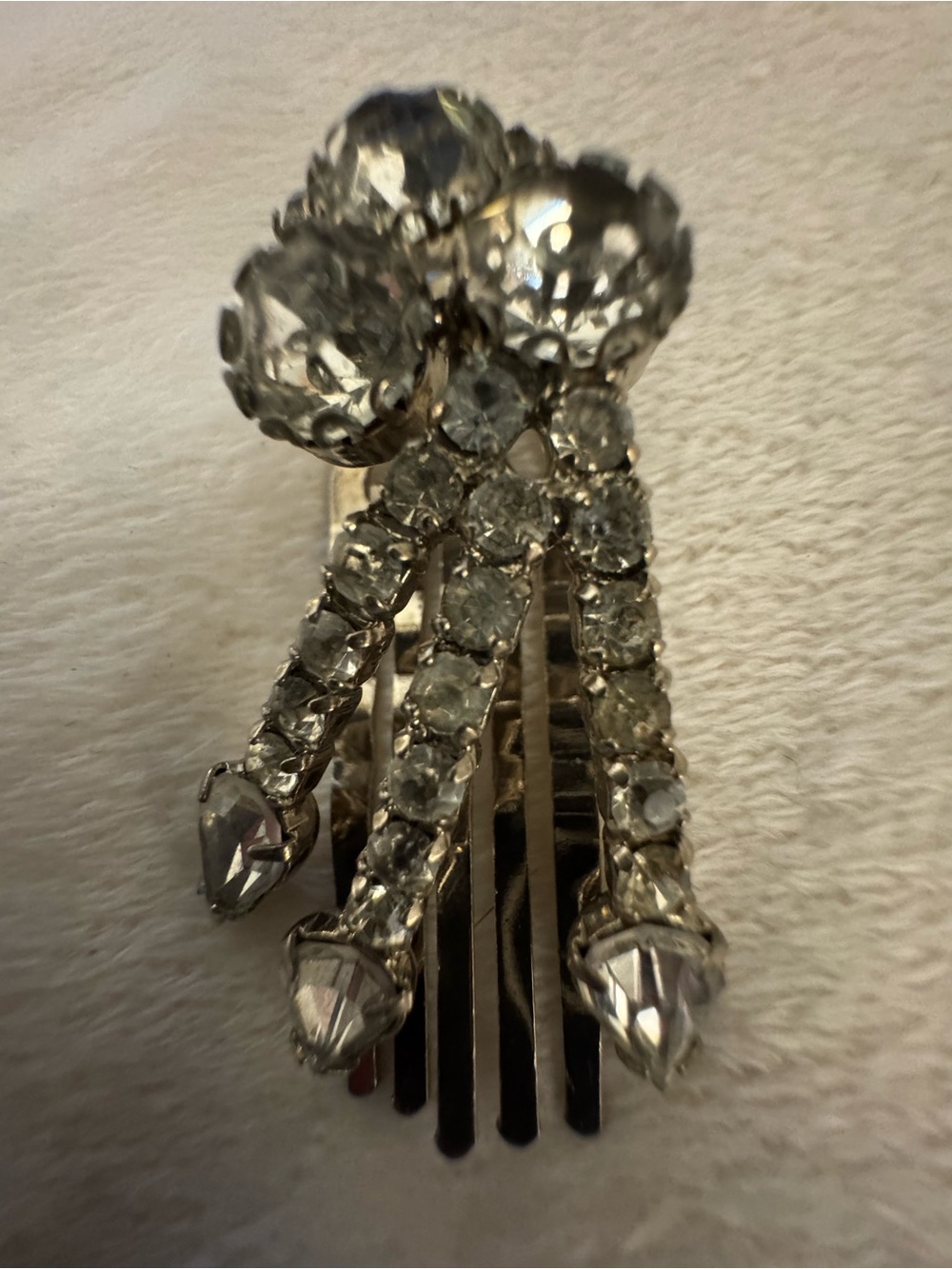 Silver Rhinestone Decorative Hair Comb